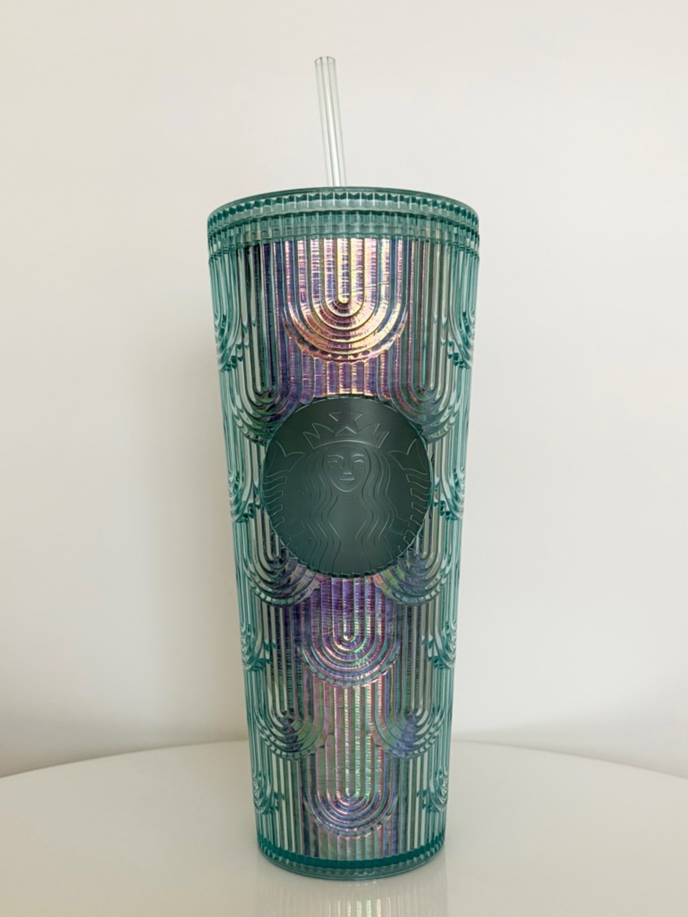 Starbucks Iridescent Mermaid Tumbler Venti 24oz Cold Cup Blue Purple Rainbow Cup